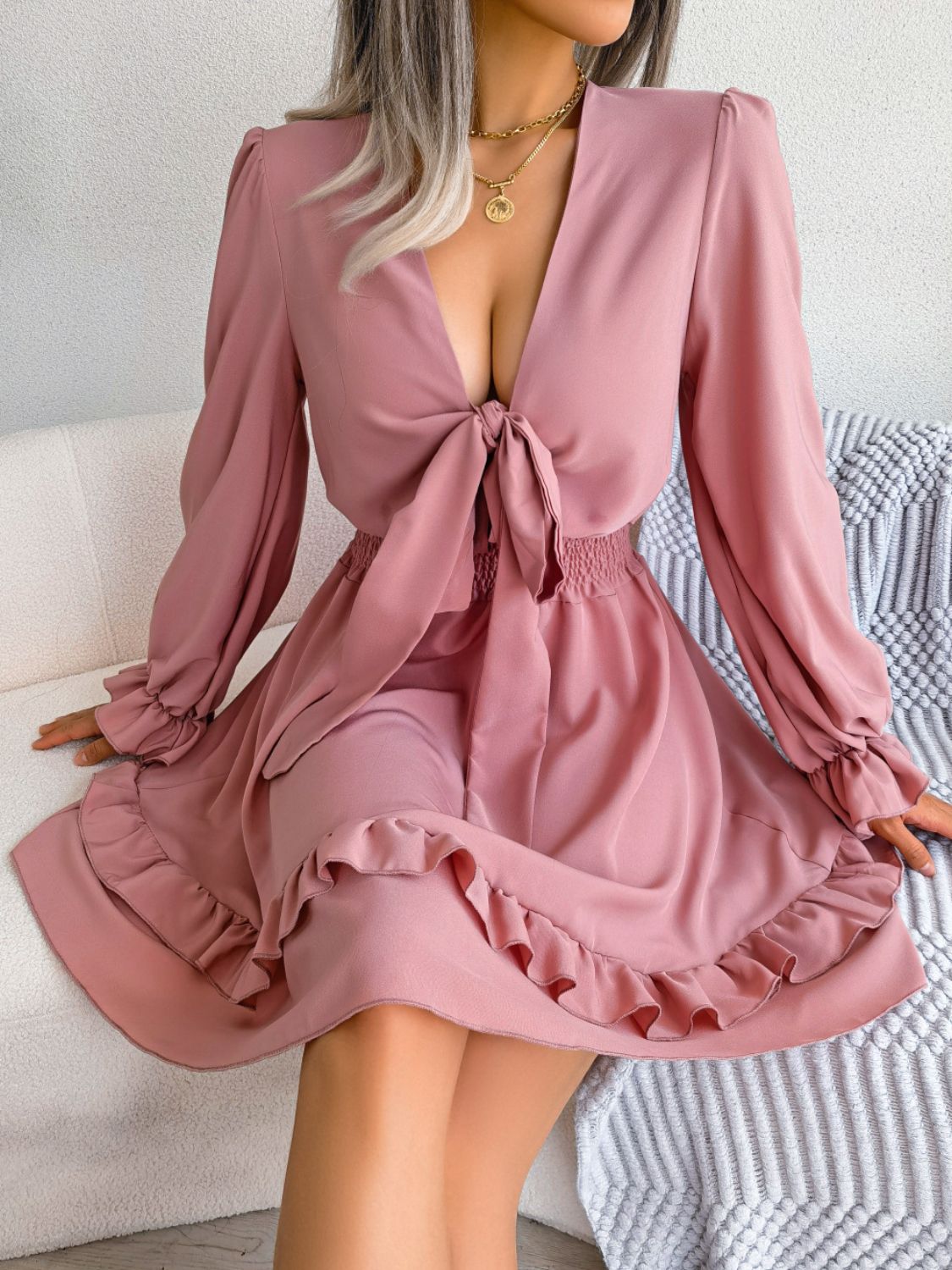 Flounce Sleeve Dress
