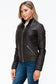 YMI Faux Layered Double-Zipper Jacket with Fuzzy Hood