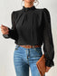 Mock Neck Flounce Sleeve Blouse