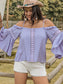 Square Neck Flare Sleeve Blouse