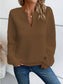 Notched Long Sleeve Sweatshirt