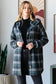 Heimish Plaid Button Down Long Sleeve Hooded Cardigan