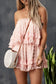 Swiss Dot Ruffled Strapless Romper