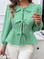 Devine Tied Round Neck Long Sleeve Blouse