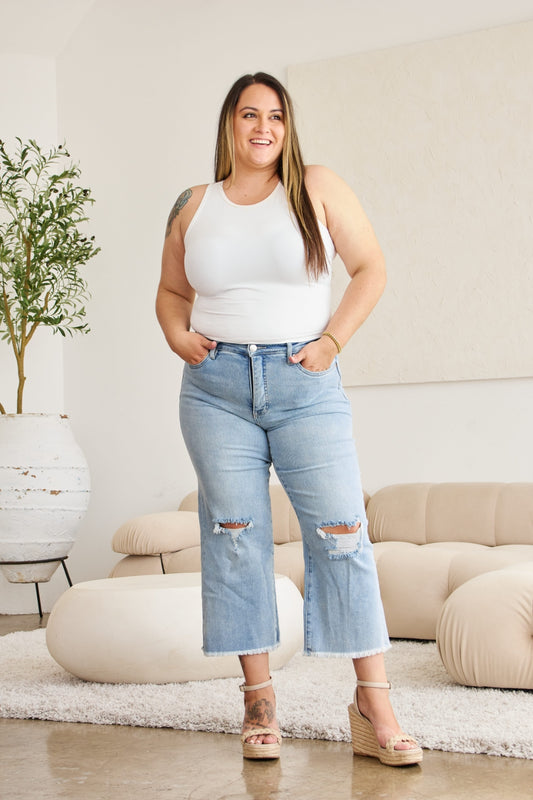 RFM Full Size High Waisted Distressed Jeans