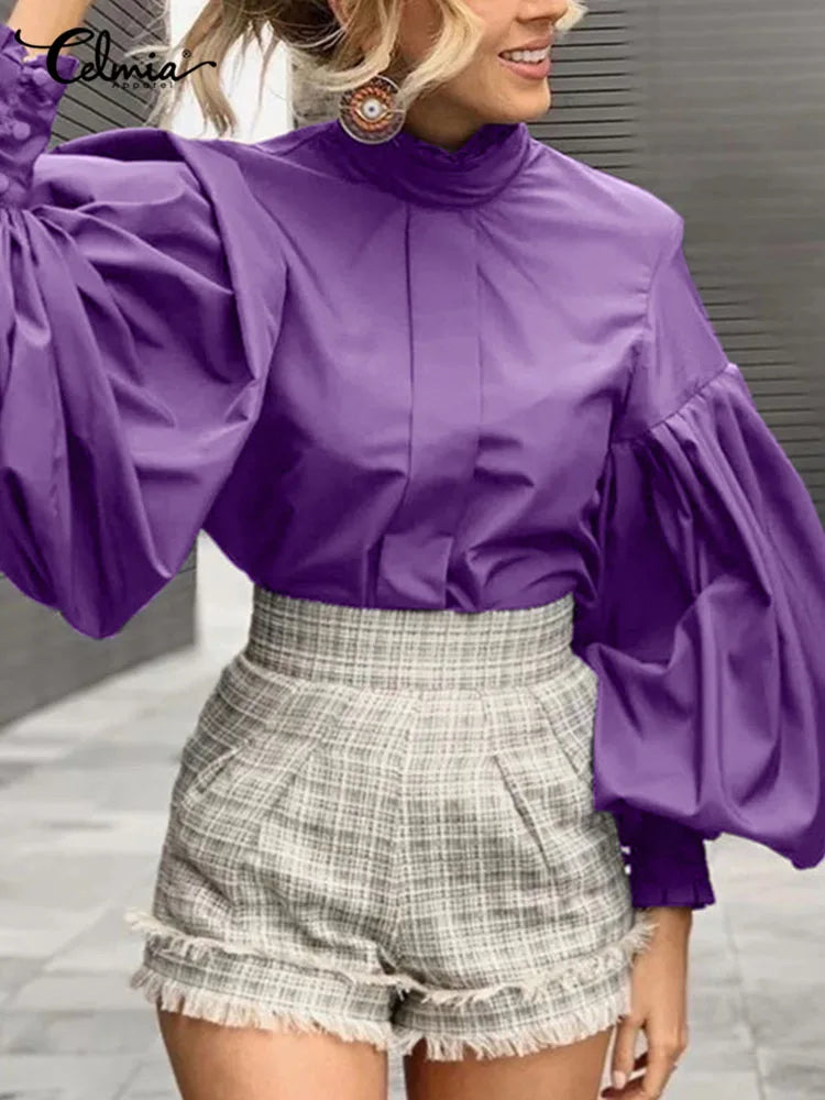 Chic Lantern Sleeve Blouse