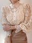 Elegant Lace Fluffy Lantern Sleeve Top