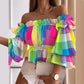 Colorful Off Shoulder Blouse