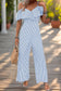 Ruffled Striped Short Sleeve Jumpsuit