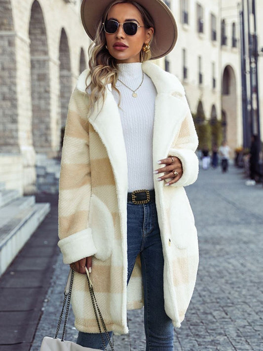 Women Long Plaid Coat