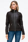 YMI Faux Layered Double-Zipper Jacket with Fuzzy Hood